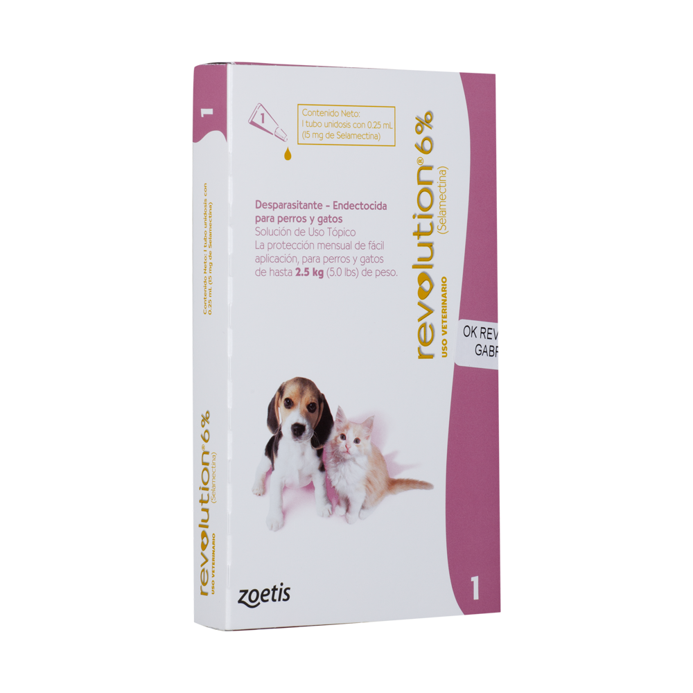 REVOLUTION - 6 % PERRO GATO 2.5 KG PESO (ROSADA) - Imagen 3