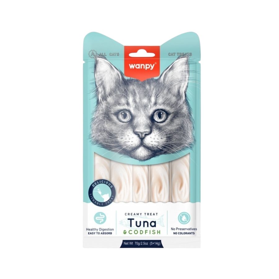 WANPY - CREAMY TREAT TUNA & CODFISH 70 GR