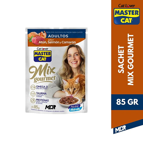 MASTER CAT - POUCH MIX ATUN, SALMON Y CAMARON 85 GR
