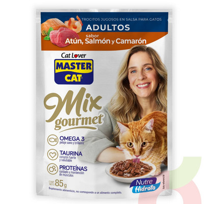 MASTER CAT - POUCH MIX ATUN, SALMON Y CAMARON 85 GR - Imagen 2
