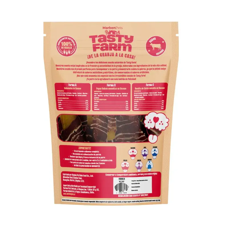 TASTY FARM - PAPAS DULCES ENVUELTAS EN VACUNO 400 GR (TF4032) - Imagen 3