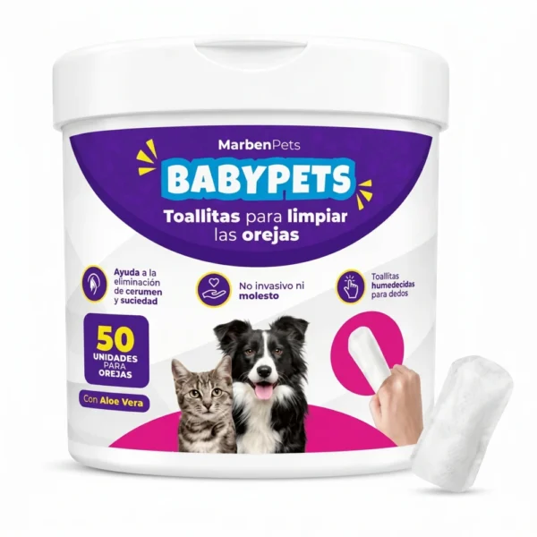 BABY PETS - TOALLITAS PARA LIMPIEZA DE OIDOS 50 U (TOR50)