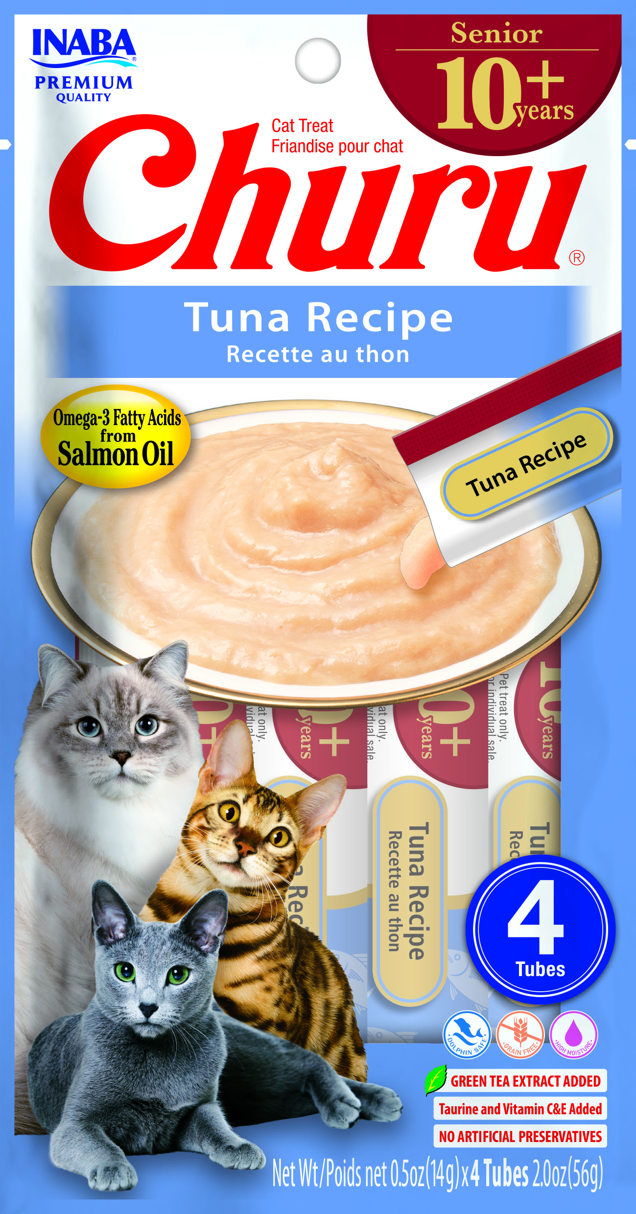 CHURU - CAT SENIOR 10+ TUNA 14GR/4TUBE (USA693) - Imagen 2