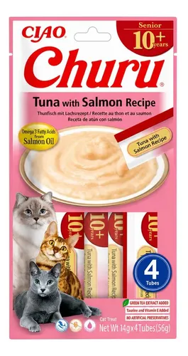 CHURU - CAT SENIOR 10+ TUNA/SALMON 14GR/4TUBE (USA694) - Imagen 3