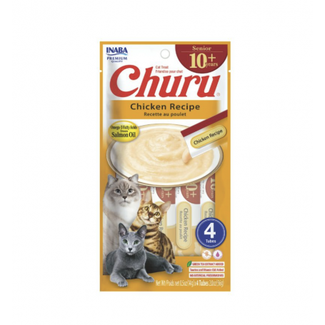 CHURU - CAT SENIOR 10+ CHICKEN 14GR/4TUBE (USA695) - Imagen 2