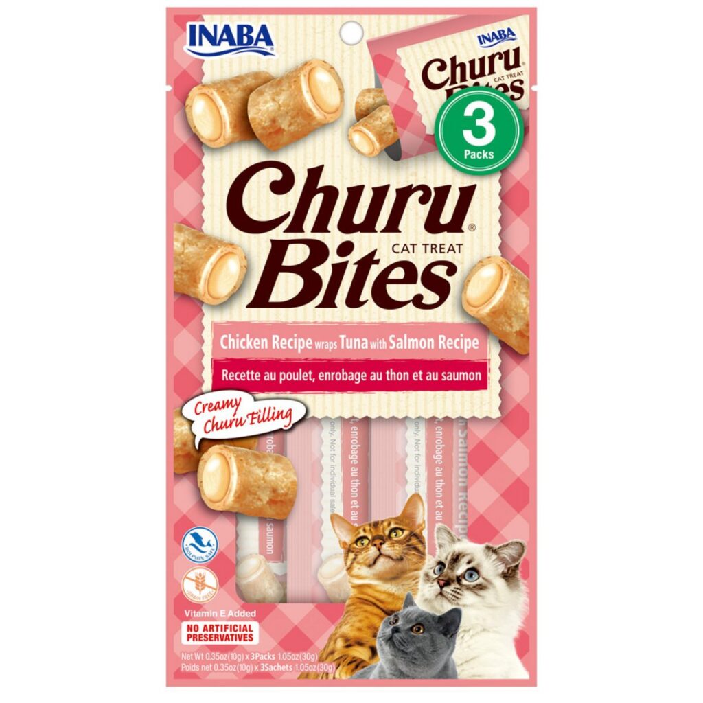 CHURU - BITES CHICKEN RECIPE WRAPS TUNA WITH SALMON 3 UNIDADES / 30 GR [USA723]