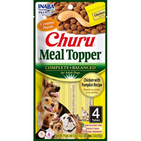 CHURU - DOG MEAL TOPPER CHICKEN WITH PUMPKIN RECIPE X 4 TUBES 14 GR (56 GR) (USD905) - Imagen 2