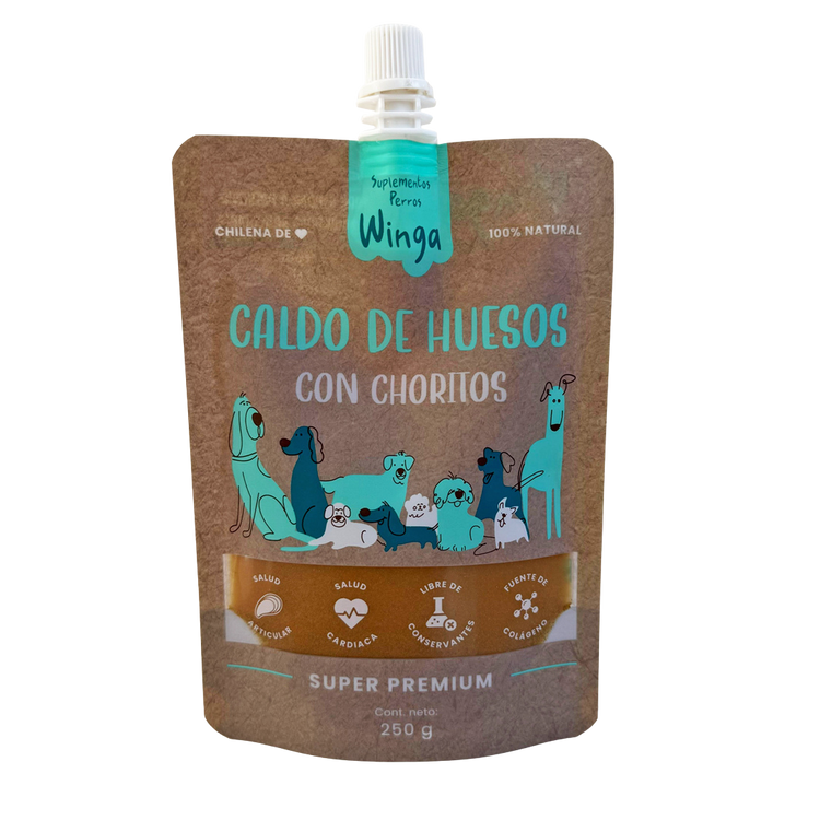 WINGA - CALDO DE HUESOS CON CHORITO PARA PERROS