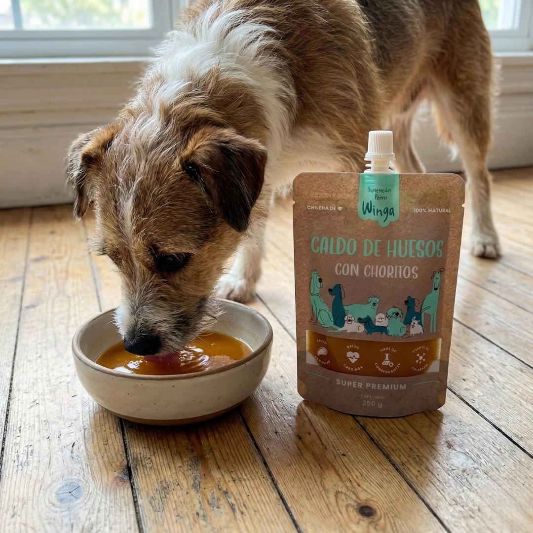 WINGA - CALDO DE HUESOS CON CHORITO PARA PERROS - Imagen 2